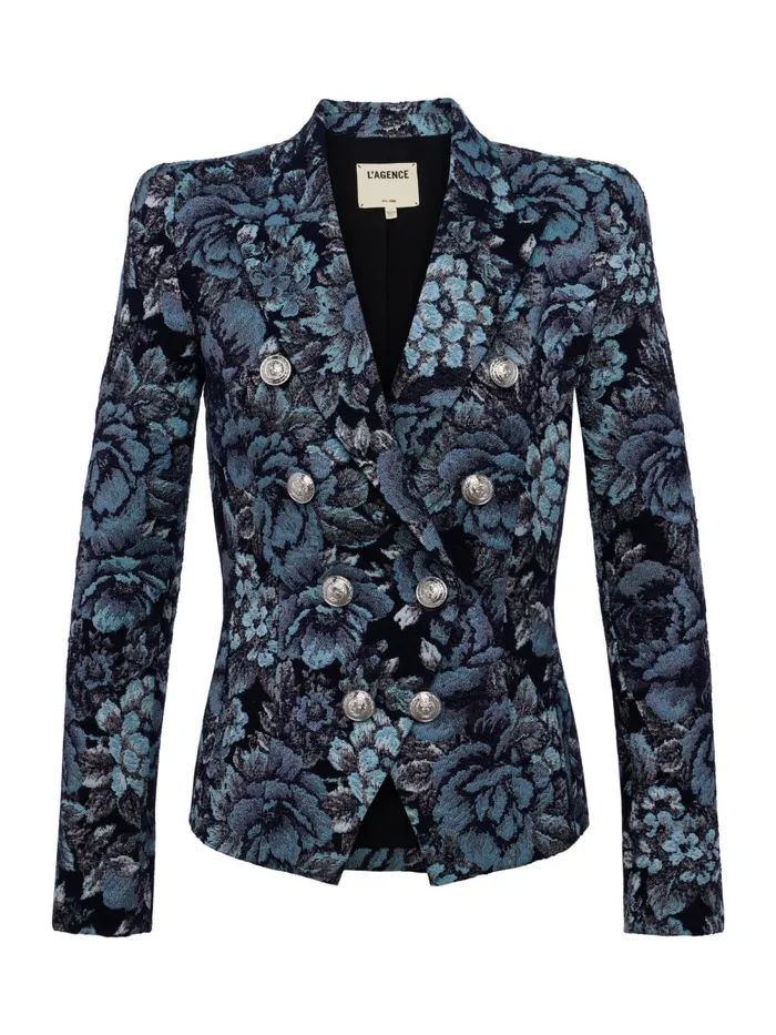 L039Agence Blazers and Jackets Women Bethany Jacquard Blazer Blackmidnight Floral Multi L039Agence Blazers and Jackets Women Bethany Jacquard Blazer Blackmidnight Floral Multi