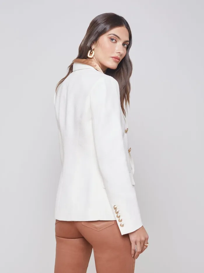 L039Agence Blazers and Jackets Women Kenzie Blazer Ivorypearl Silver L039Agence Blazers and Jackets Women Kenzie Blazer Ivorypearl Silver