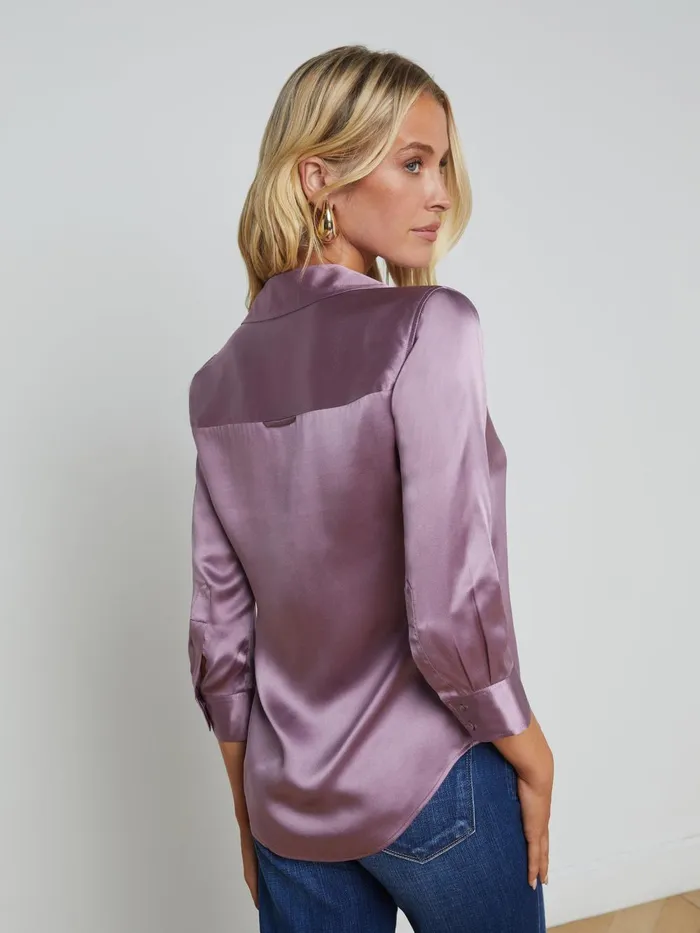 L039Agence Blouses and Tops Women Dani Silk Blouse Wisteria L039Agence Blouses and Tops Women Dani Silk Blouse Wisteria