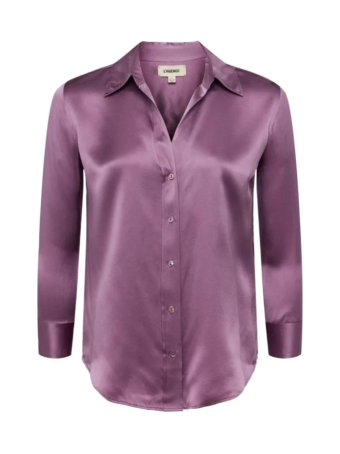 L039Agence Blouses and Tops Women Dani Silk Blouse Wisteria L039Agence Blouses and Tops Women Dani Silk Blouse Wisteria