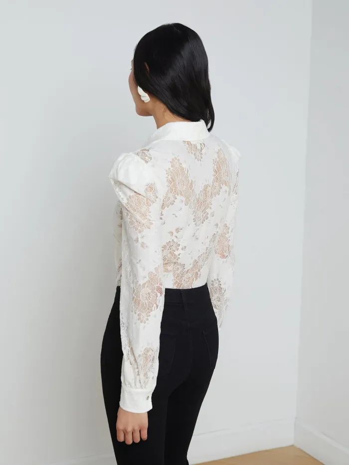 L039Agence Blouses and Tops Women Jenica Lace Blouse Lace Ivory L039Agence Blouses and Tops Women Jenica Lace Blouse Lace Ivory