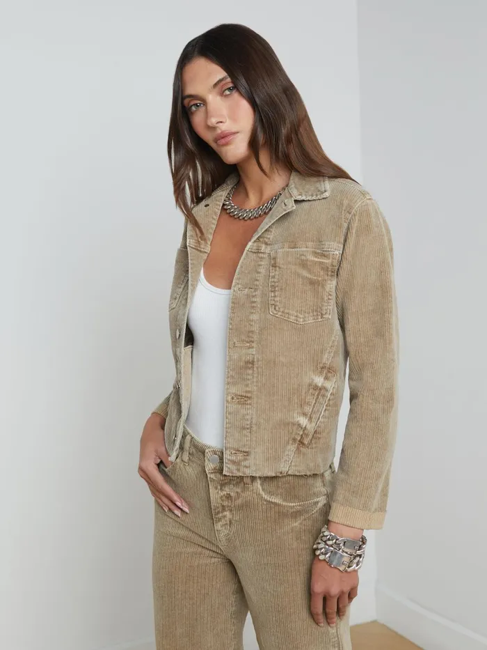 L039Agence Denim Jackets Women Janelle Corduroy Jacket Barrel