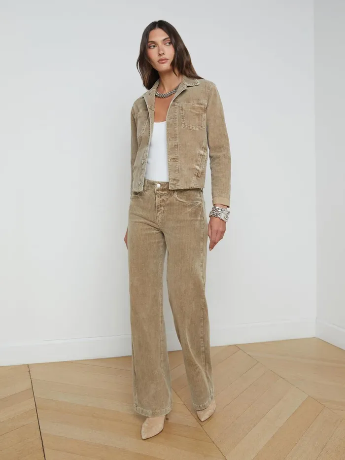 L039Agence Denim Jackets Women Janelle Corduroy Jacket Barrel