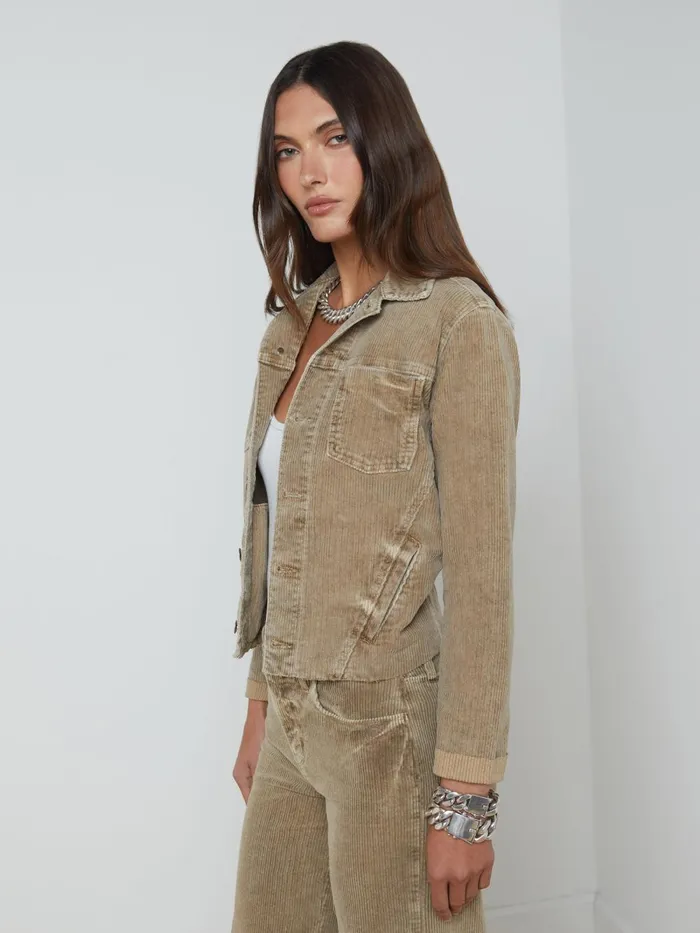 L039Agence Denim Jackets Women Janelle Corduroy Jacket Barrel