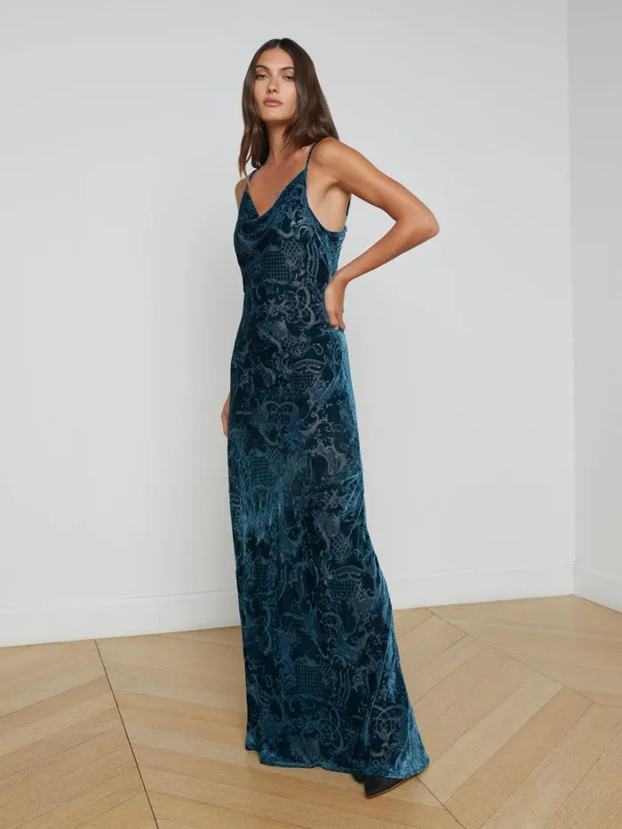 L039Agence Dresses and Jumpsuits Women Christine Dress Deep Teal Rococo L039Agence Dresses and Jumpsuits Women Christine Dress Deep Teal Rococo
