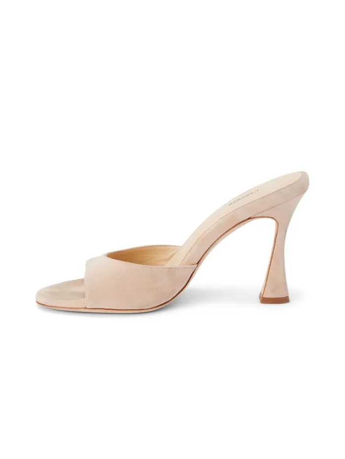 L039Agence Heels Women Avery Suede PeepToe Mule Pecan Suede L039Agence Heels Women Avery Suede PeepToe Mule Pecan Suede