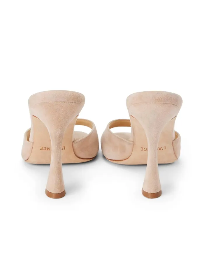 L039Agence Heels Women Avery Suede PeepToe Mule Pecan Suede L039Agence Heels Women Avery Suede PeepToe Mule Pecan Suede