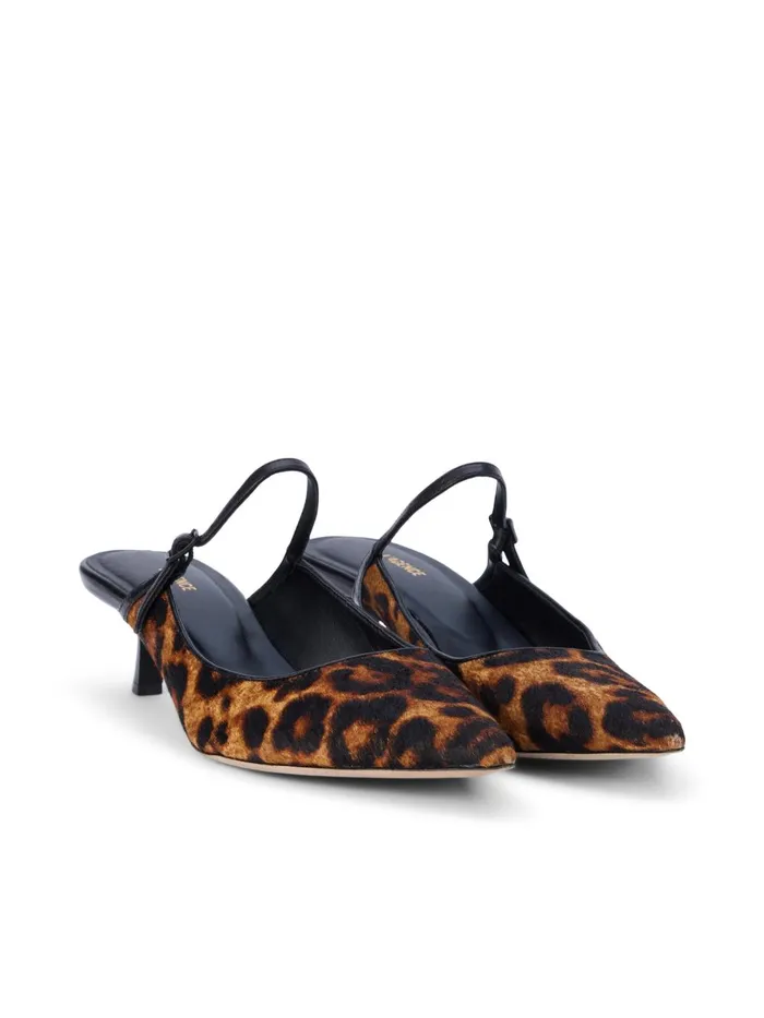 L039Agence Heels Women Edith Leather Mule Natural Leopard Hair L039Agence Heels Women Edith Leather Mule Natural Leopard Hair