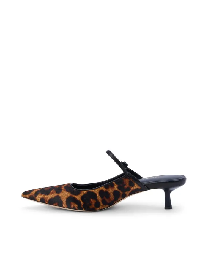 L039Agence Heels Women Edith Leather Mule Natural Leopard Hair L039Agence Heels Women Edith Leather Mule Natural Leopard Hair