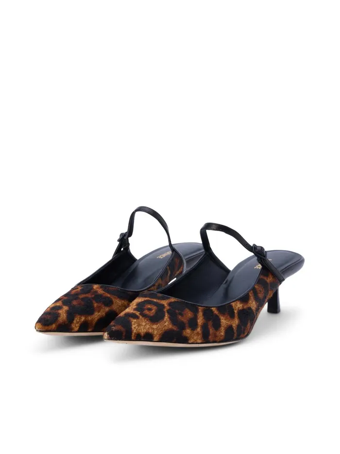 L039Agence Heels Women Edith Leather Mule Natural Leopard Hair L039Agence Heels Women Edith Leather Mule Natural Leopard Hair