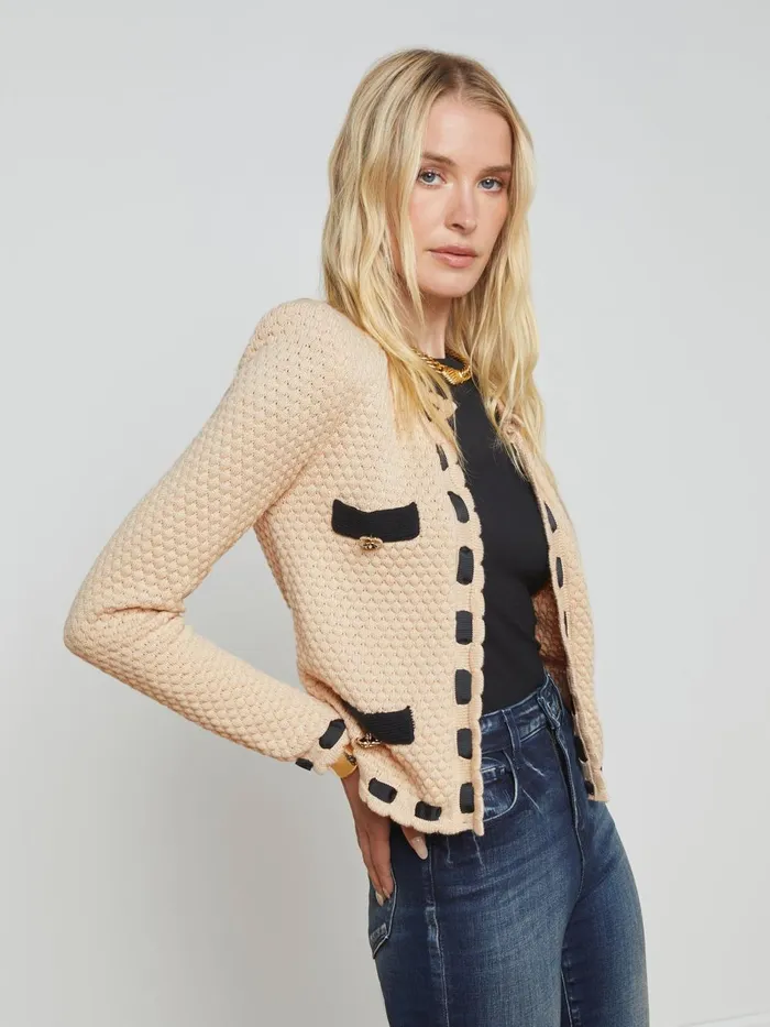 L039Agence Knitwear Women Astor Cardigan Biscuitblack L039Agence Knitwear Women Astor Cardigan Biscuitblack