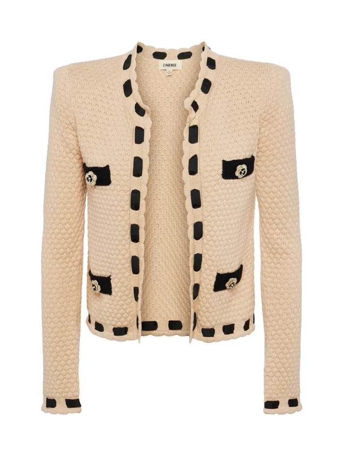 L039Agence Knitwear Women Astor Cardigan Biscuitblack L039Agence Knitwear Women Astor Cardigan Biscuitblack