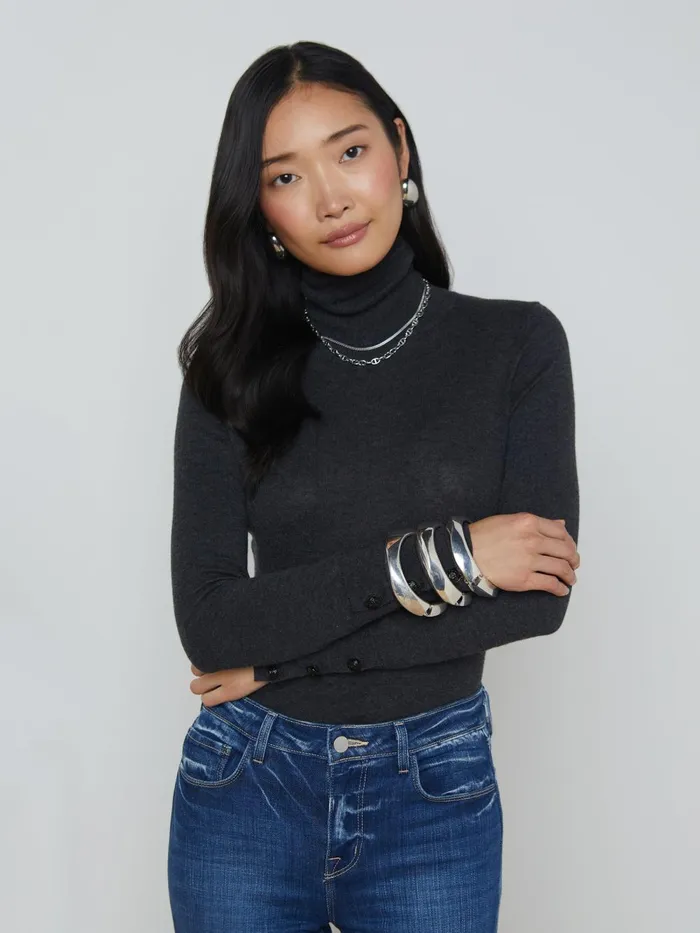 L039Agence Knitwear Women Flora Turtleneck Charcoalblack