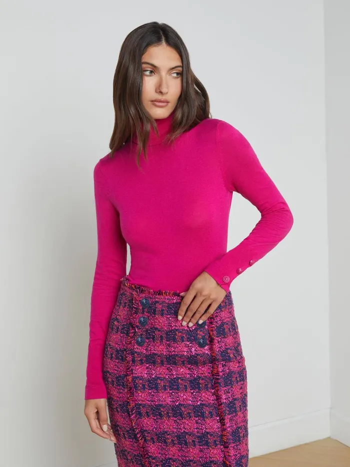 L039Agence Knitwear Women Flora Turtleneck Fuschia Rose