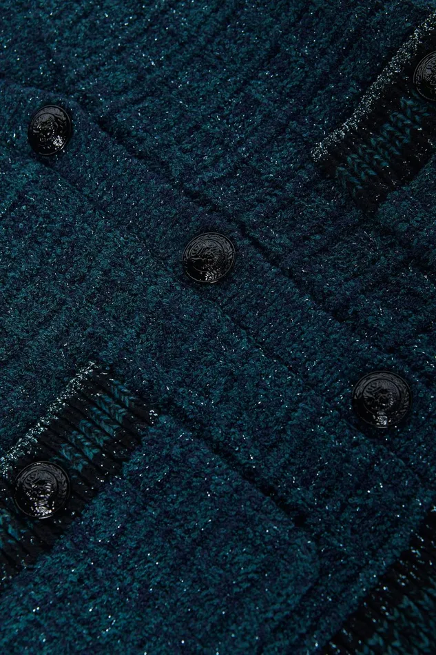 L039Agence Knitwear Women Jenni Cardigan Deep Teal Multi L039Agence Knitwear Women Jenni Cardigan Deep Teal Multi