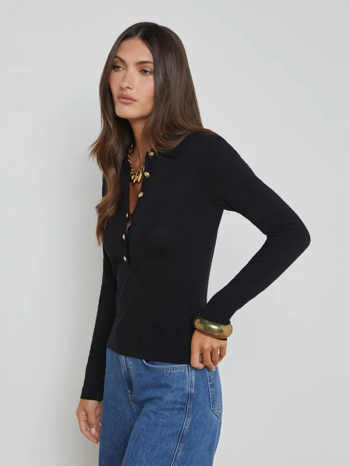 L039Agence Knitwear Women Sterling Sweater Blackgold L039Agence Knitwear Women Sterling Sweater Blackgold