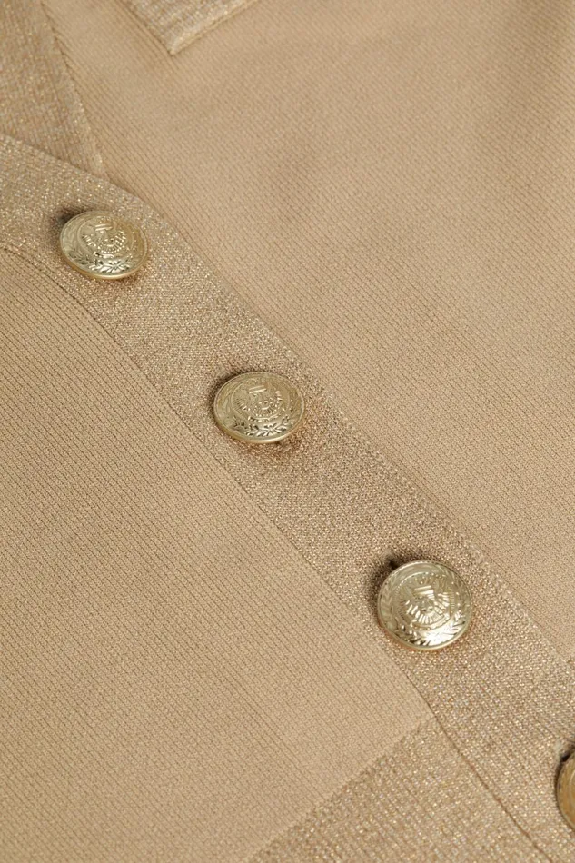 L039Agence Knitwear Women Taya VNeck Cardigan Lattegold L039Agence Knitwear Women Taya VNeck Cardigan Lattegold