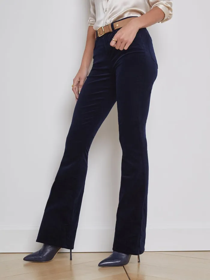L039Agence Pants Women Stevie Velvet Jean Dark Navy L039Agence Pants Women Stevie Velvet Jean Dark Navy