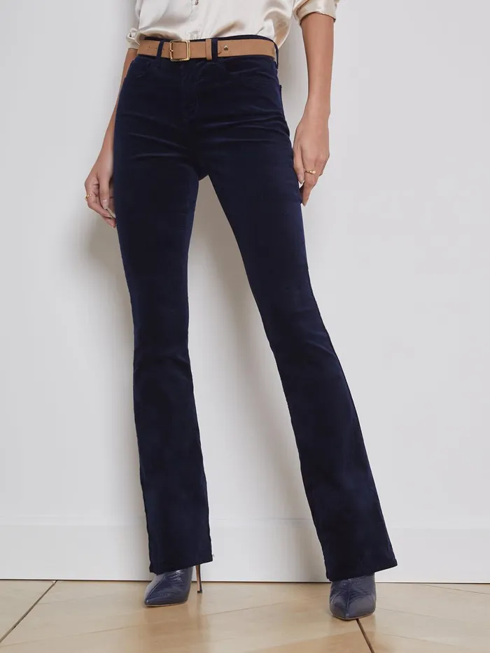 L039Agence Pants Women Stevie Velvet Jean Dark Navy L039Agence Pants Women Stevie Velvet Jean Dark Navy