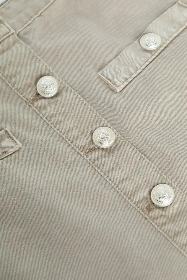 L039Agence Skirts Women Kris Denim Mini Skirt Biscuit L039Agence Skirts Women Kris Denim Mini Skirt Biscuit