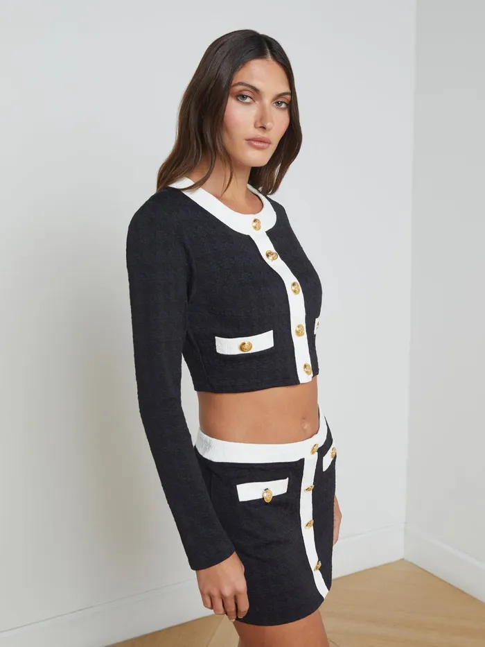 L039Agence Swimwear Women Adaline Cardigan CoverUp Blackwhite L039Agence Swimwear Women Adaline Cardigan CoverUp Blackwhite