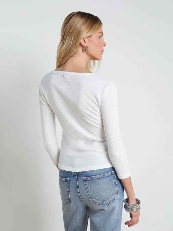 L039Agence Tees Women Rowena Cotton Henley White L039Agence Tees Women Rowena Cotton Henley White