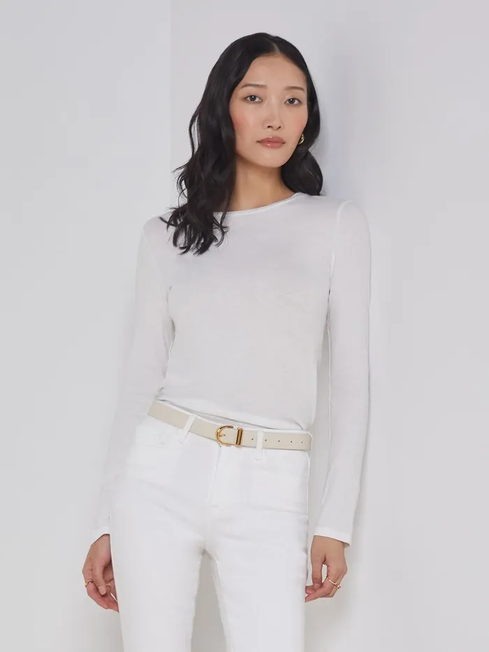 L039Agence Tees Women Tess Long Sleeve Tee White