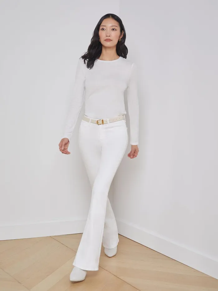L039Agence Tees Women Tess Long Sleeve Tee White L039Agence Tees Women Tess Long Sleeve Tee White