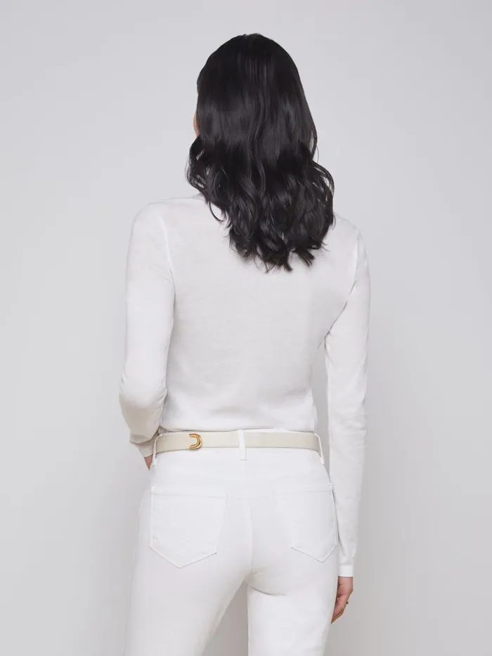 L039Agence Tees Women Tess Long Sleeve Tee White L039Agence Tees Women Tess Long Sleeve Tee White