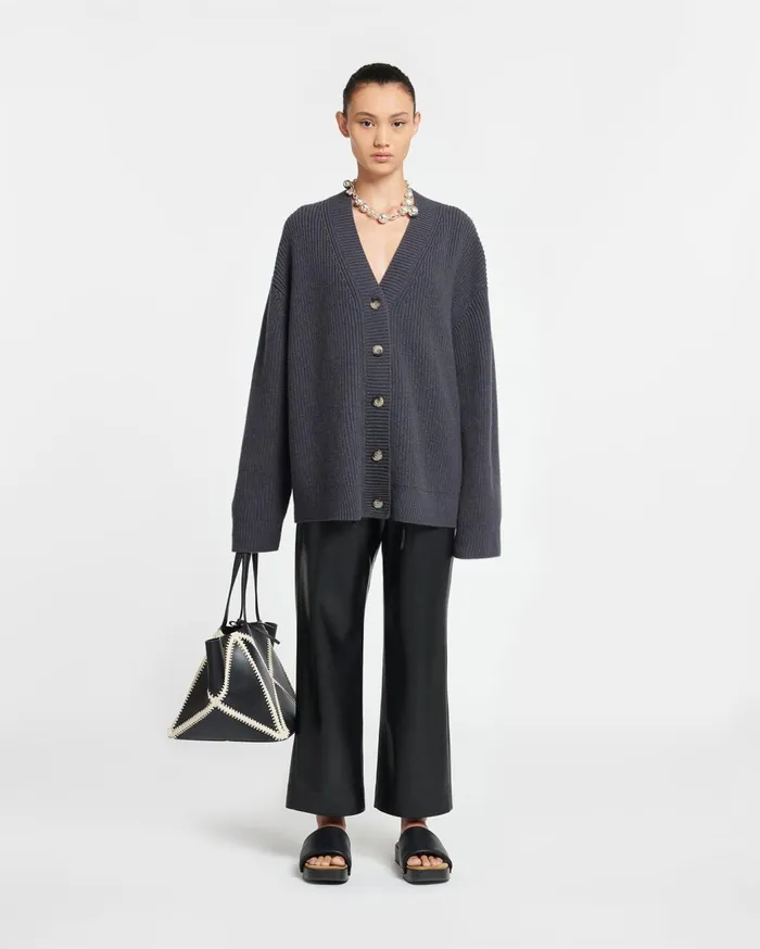 Laran CashmereBlend Cardigan School Grey WomenMen Nanushka Tops