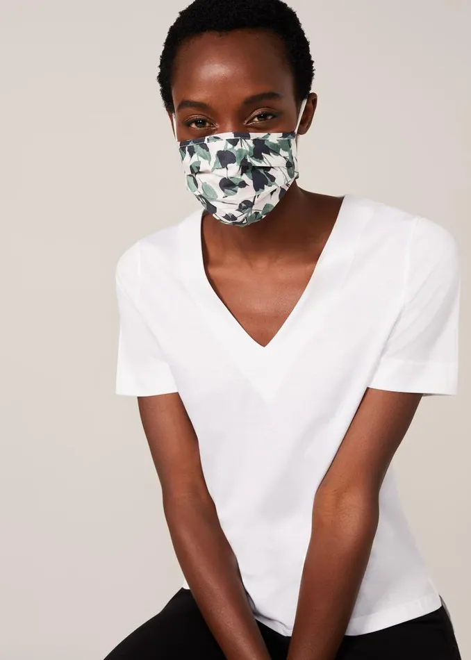 Larissa Leaf Face Mask Green Women Phase Eight Scarves