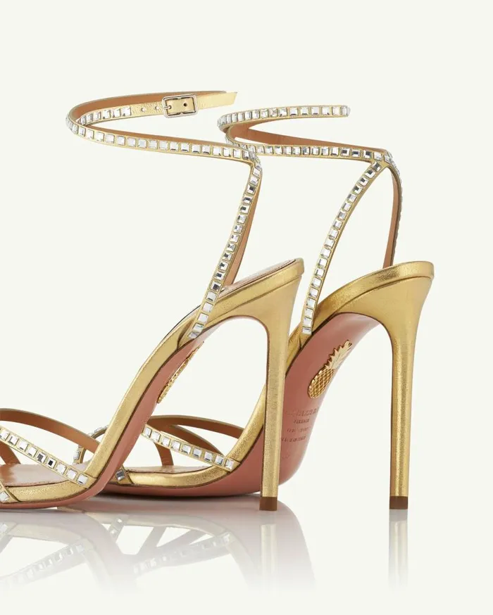 Last Dance Sandal 105 Gold Women Aquazzura Sandals Last Dance Sandal 105 Gold Women Aquazzura Sandals