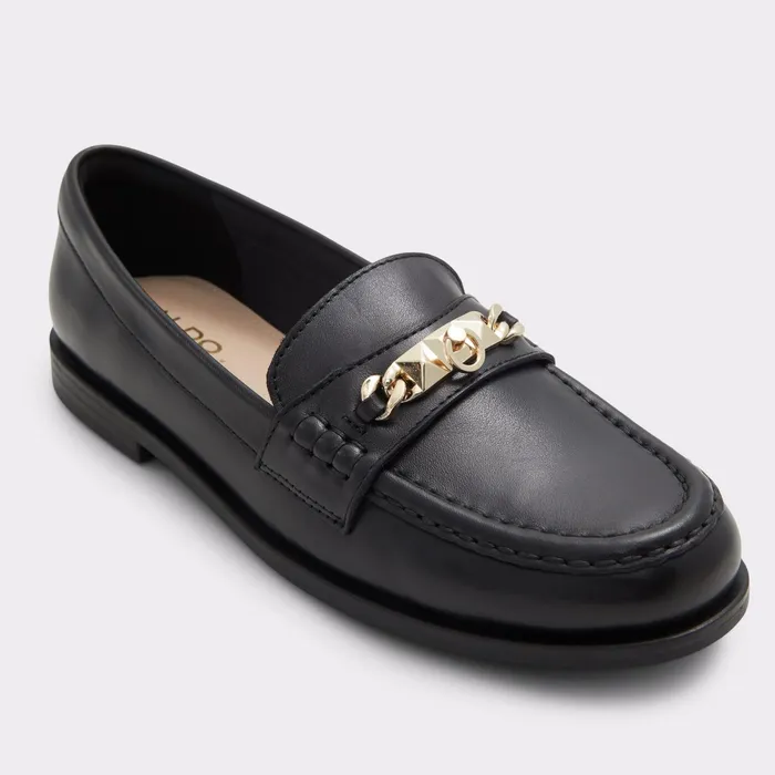 Laurea Black Leather Smooth Women ALDO Loafers and Oxfords