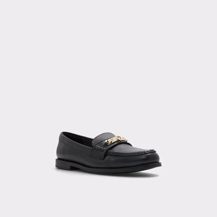 Laurea Black Leather Smooth Women ALDO Loafers and Oxfords