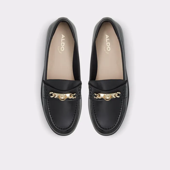Laurea Black Leather Smooth Women ALDO Loafers and Oxfords