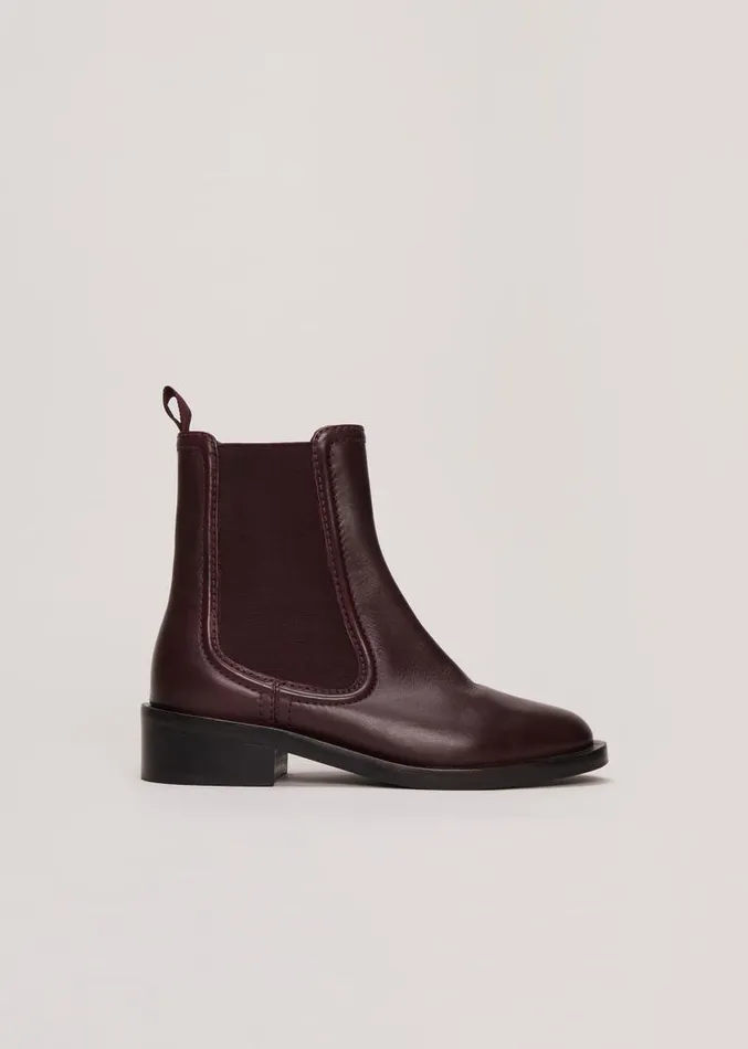 Leather Ankle Boots Burgundy Women Phase Eight Boots