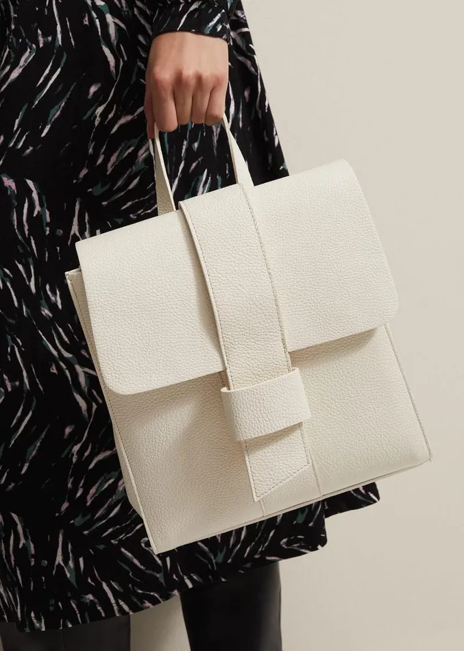 Leather Backpack Ivory Women Phase Eight Bags and Clutches
