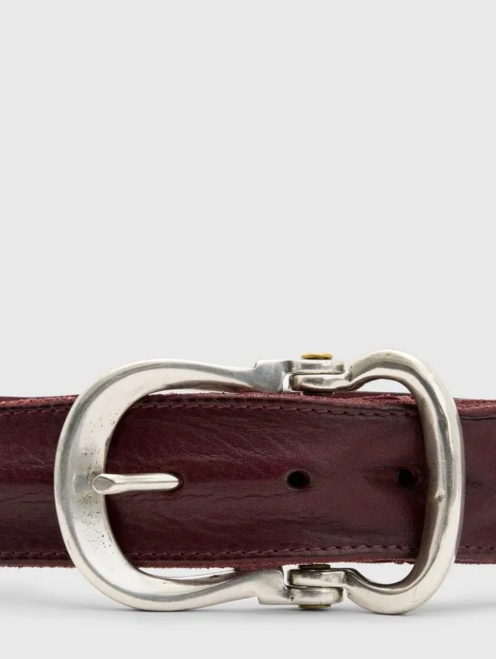 Leather Belts Men John Varvatos FIBEL ANTIQUE NICKLE FINISH BELT Indigo