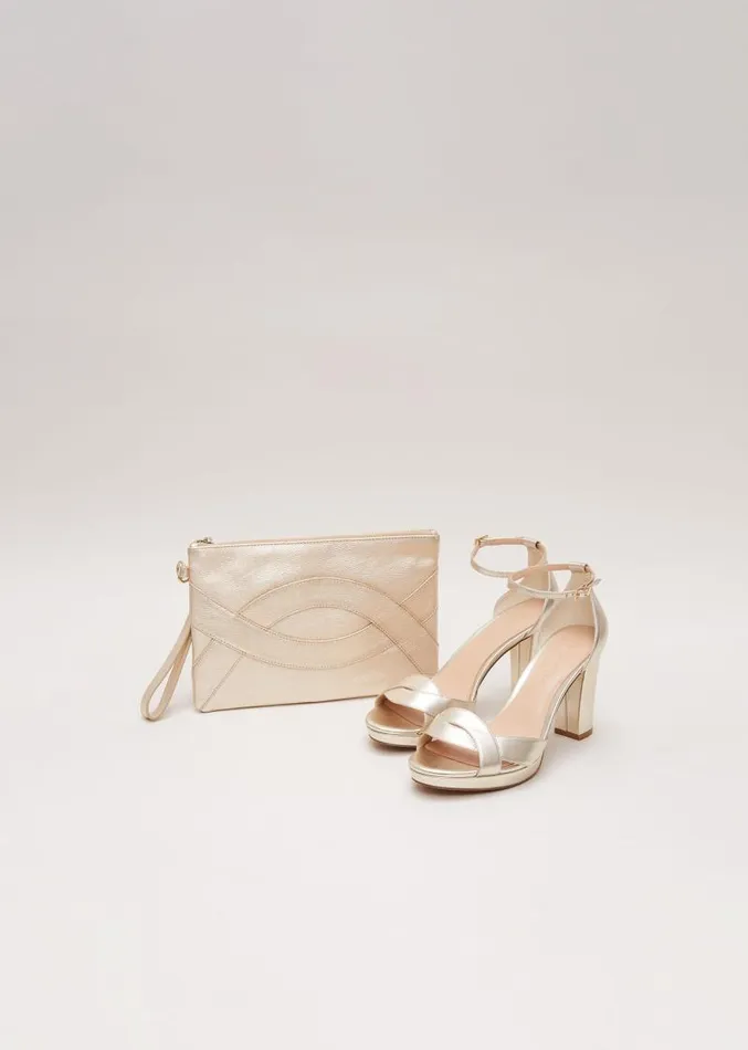 Leather Crossover Detail Clutch Bag Gold Women Phase Eight Bags and Clutches Leather Crossover Detail Clutch Bag Gold Women Phase Eight Bags and Clutches