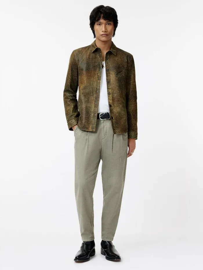 Leather Jackets Men John Varvatos KADD SHIRT JACKET Copper