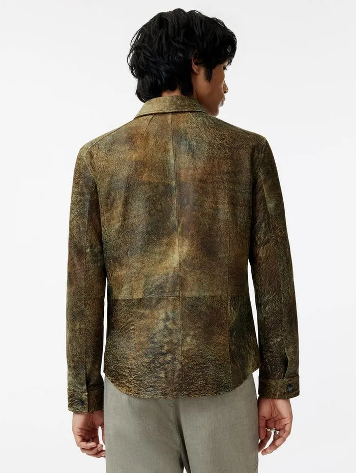 Leather Jackets Men John Varvatos KADD SHIRT JACKET Copper