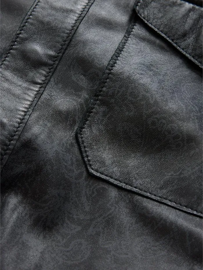 Leather Jackets Men John Varvatos TRAVIS SHIRT JACKET Black