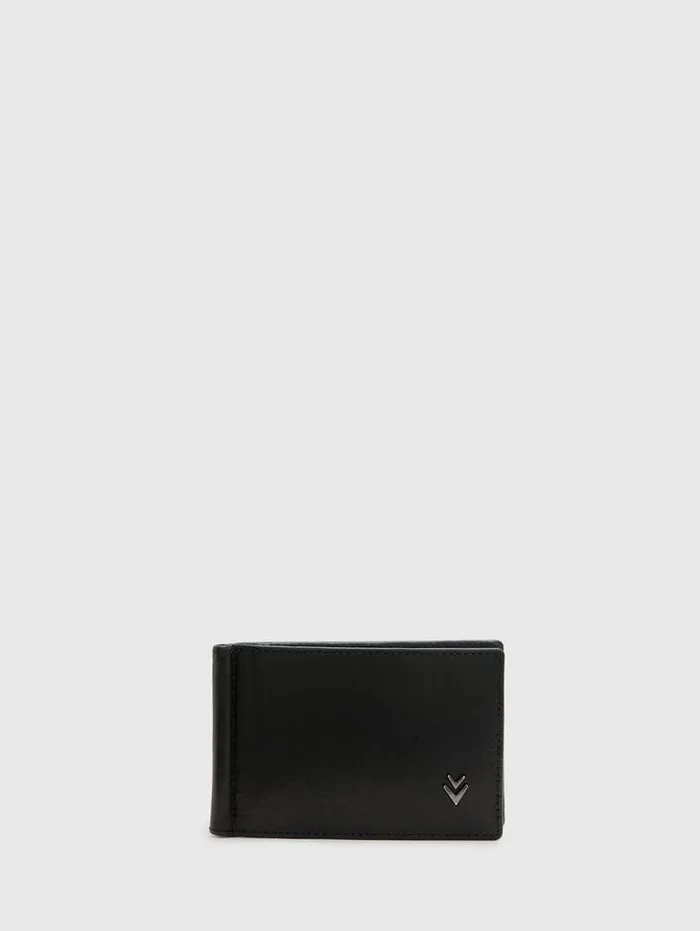 Leather Wallets Men John Varvatos MONEY CLIP BIFOLD Black