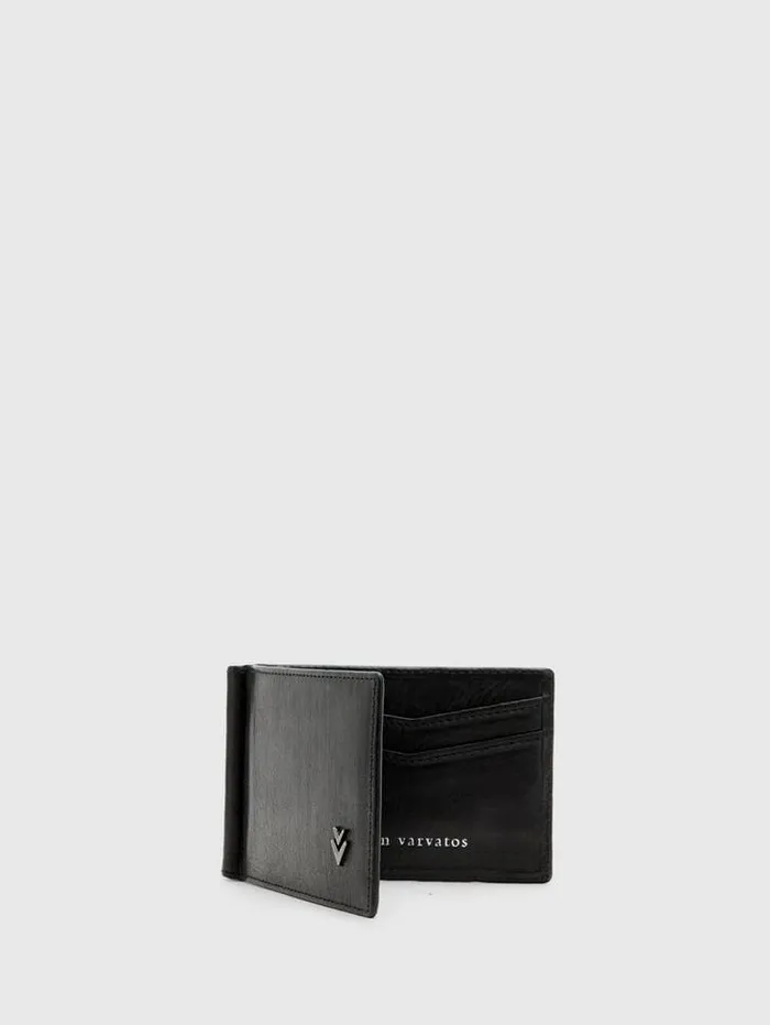 Leather Wallets Men John Varvatos MONEY CLIP BIFOLD Black