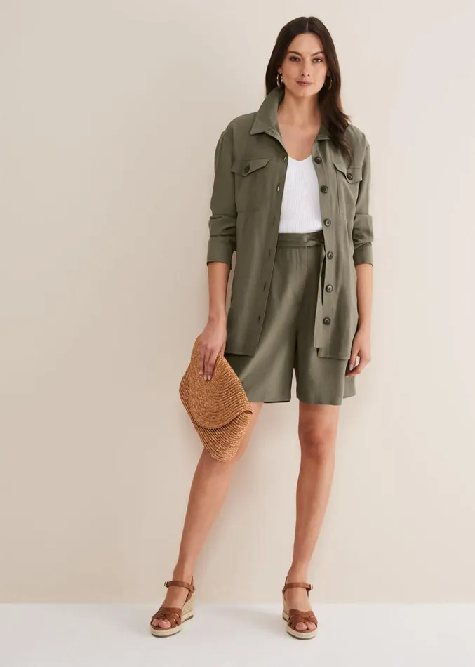 Leonar CoOrd Short Khaki Women Phase Eight Trousers