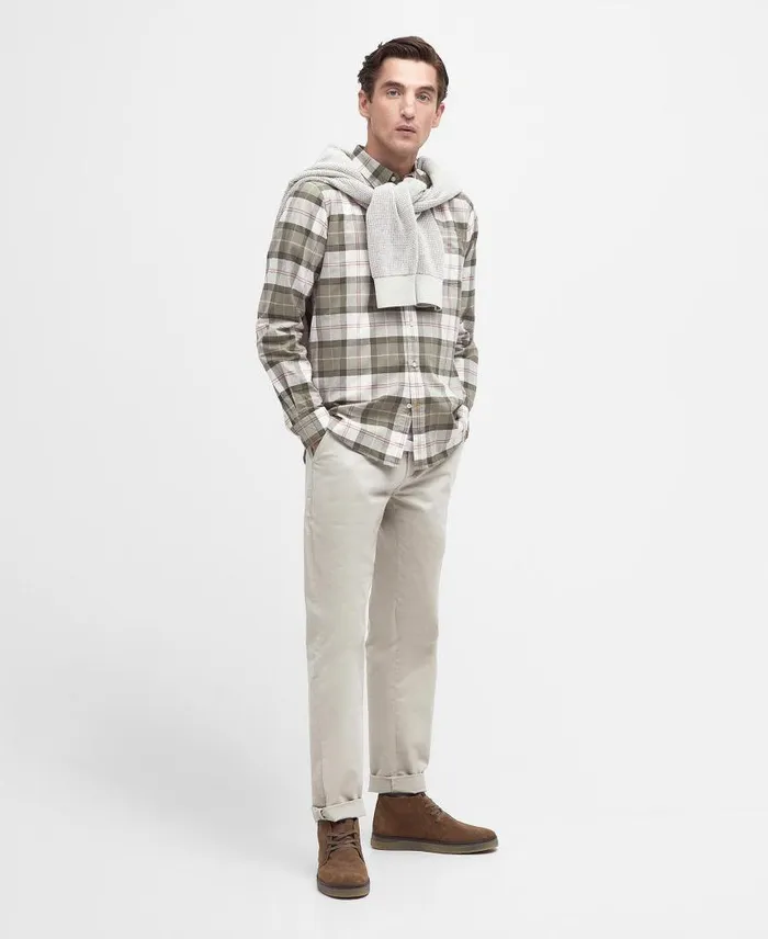 Lewis Tailored LongSleeved Shirt Berwick Blue Tartan Men Barbour Shirts