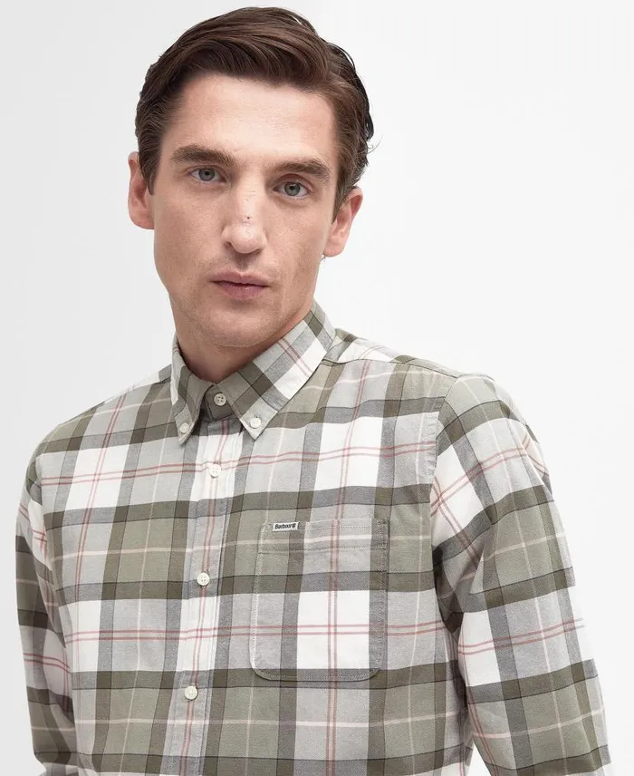 Lewis Tailored LongSleeved Shirt Berwick Blue Tartan Men Barbour Shirts