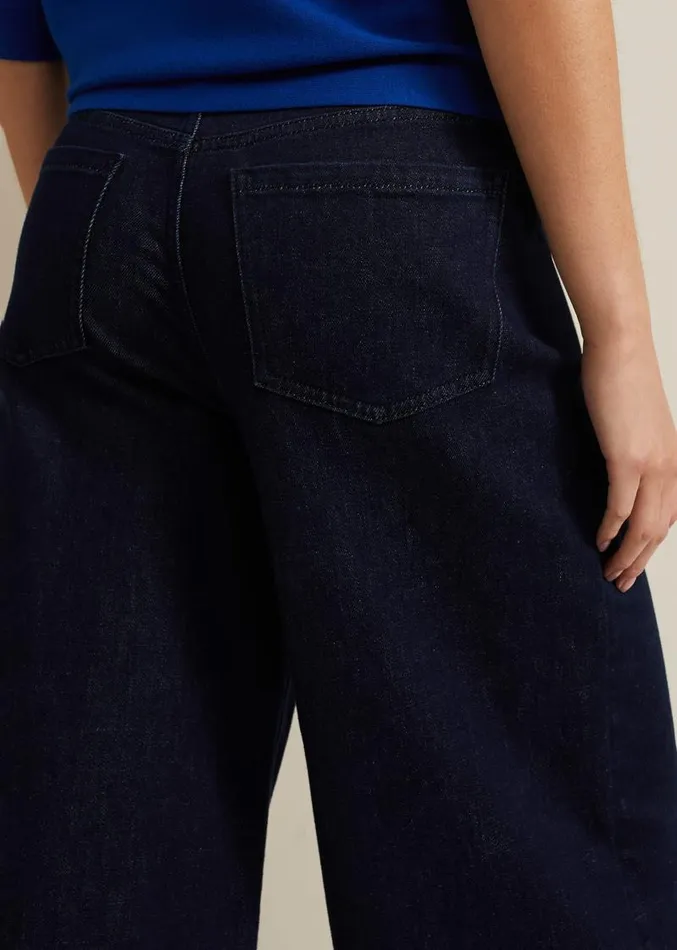 Leyla Dark Wash Denim Culotte Dark Wash Women Phase Eight Trousers