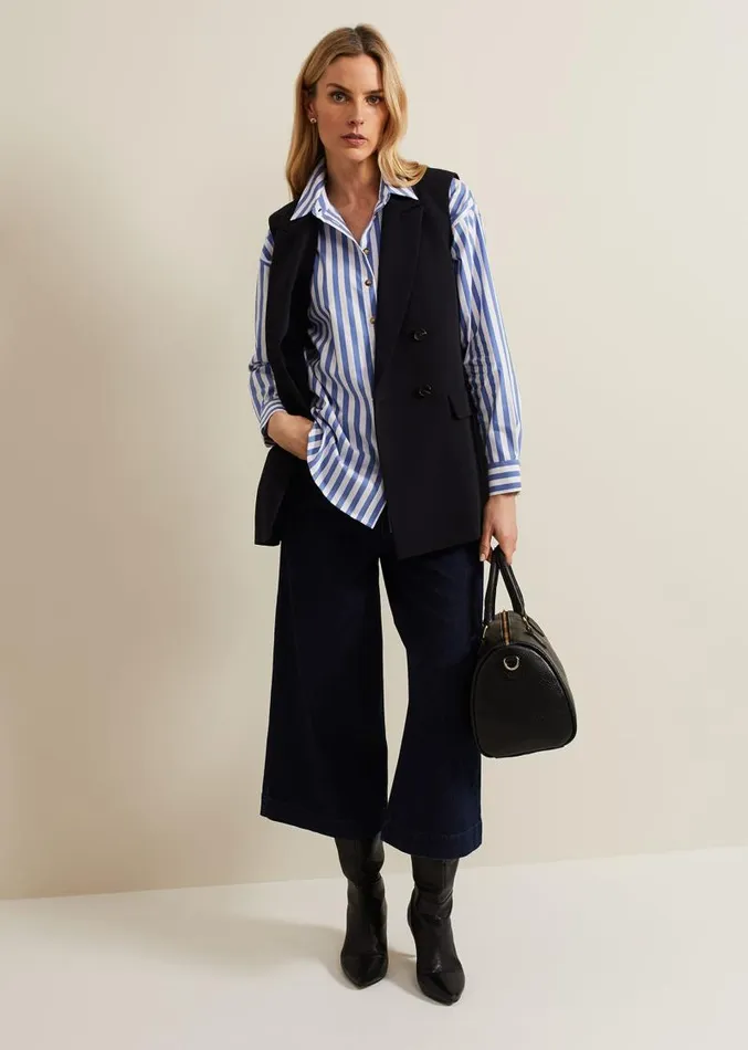 Leyla Dark Wash Denim Culotte Dark Wash Women Phase Eight Trousers