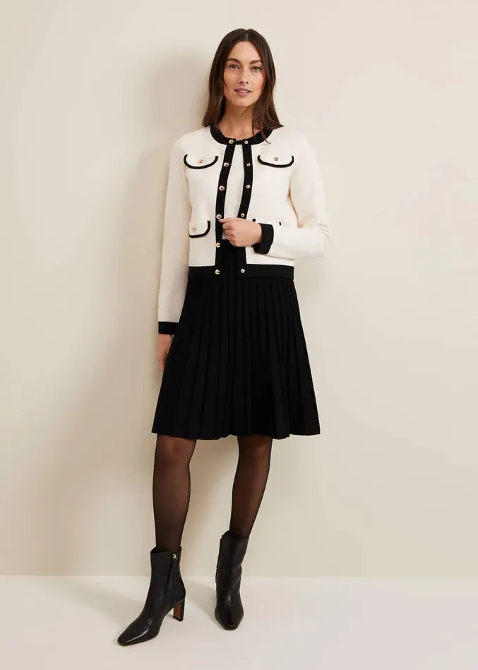 Libby Knit Jacket Blackivory Women Phase Eight Jackets